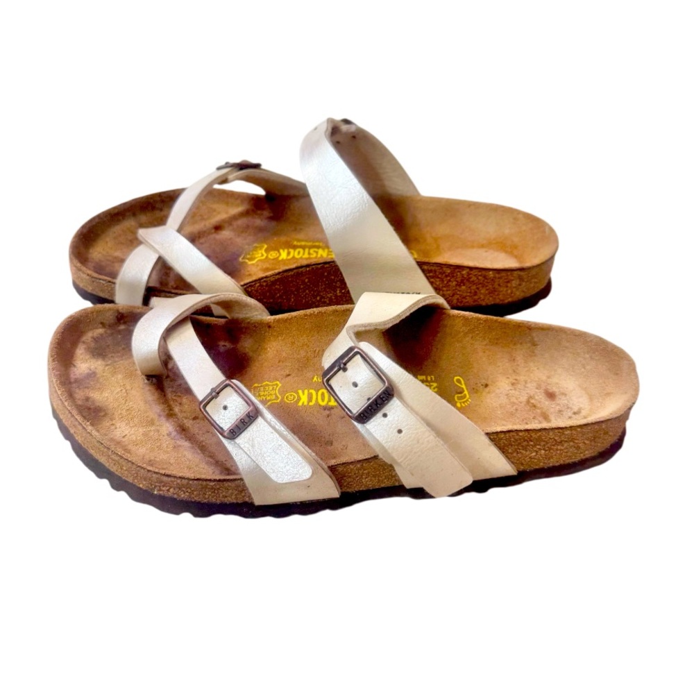 BIRKENSTOCK BIRKO-FLOR MAYARI pearl sandals women’s shoes size 39 8 8.5